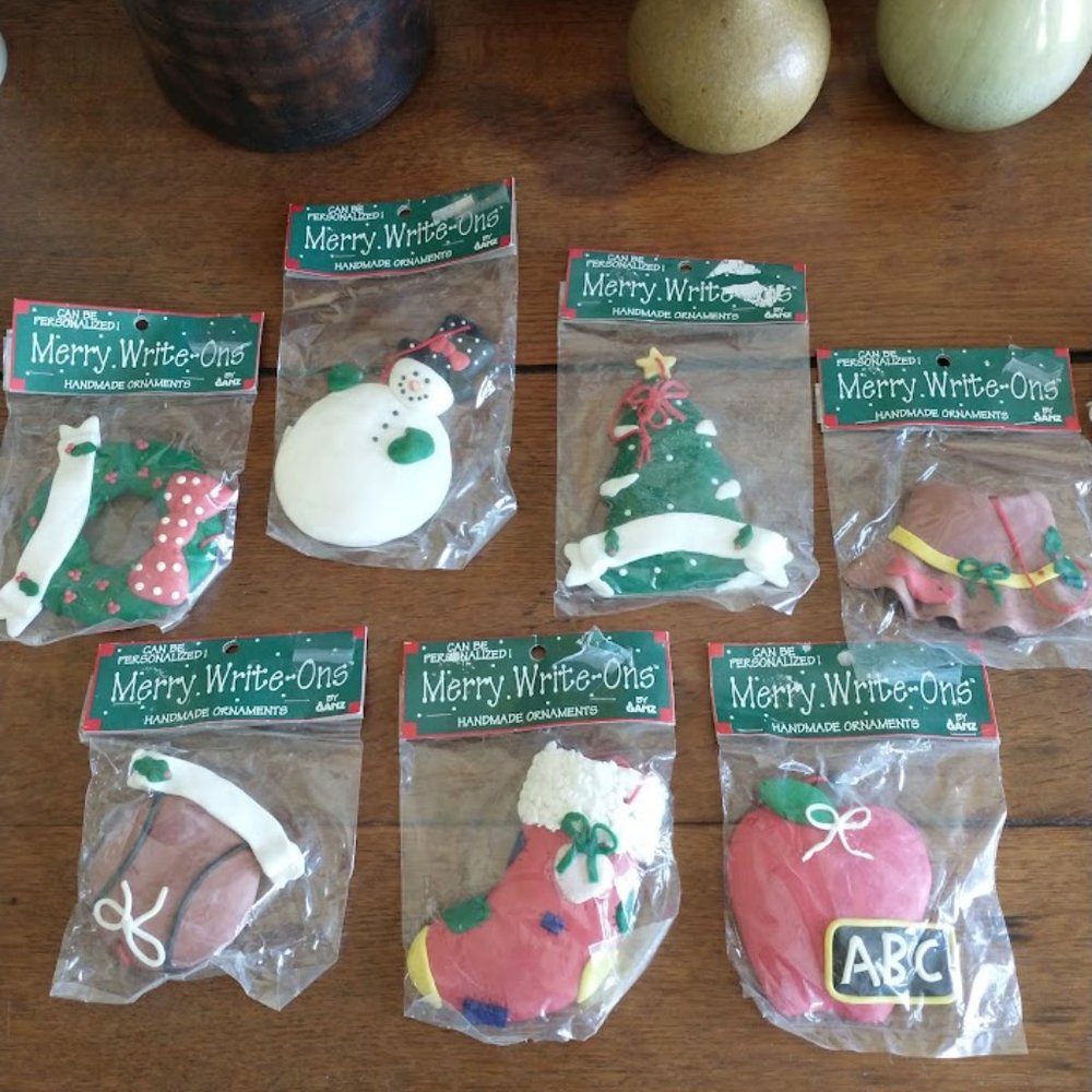 Christmas Ornaments - Vintage Write-On Handmade Ornaments (7) by Ganz
